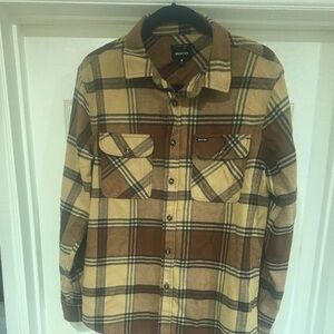 Brown Plaid Casual Button Down Shirt